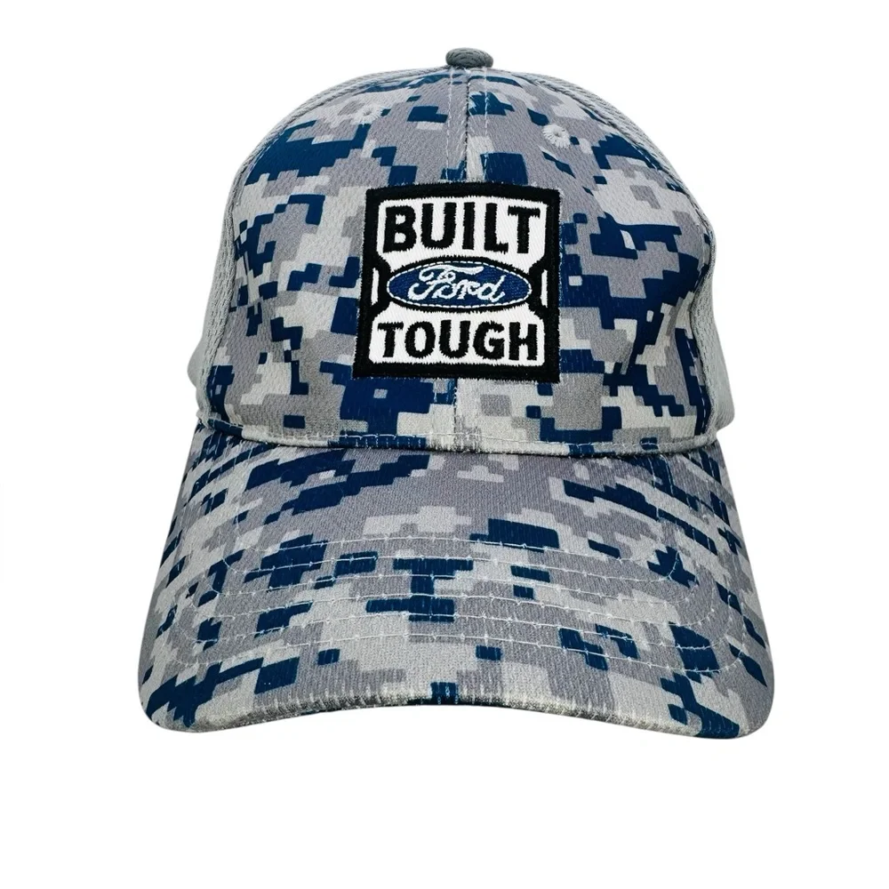 Built Ford Tough Baseball Hat Cap Strapback Grey Blue Digital Camo